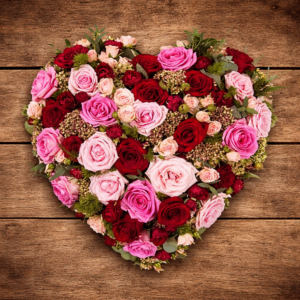 Mixed Blooms Heart Tribute