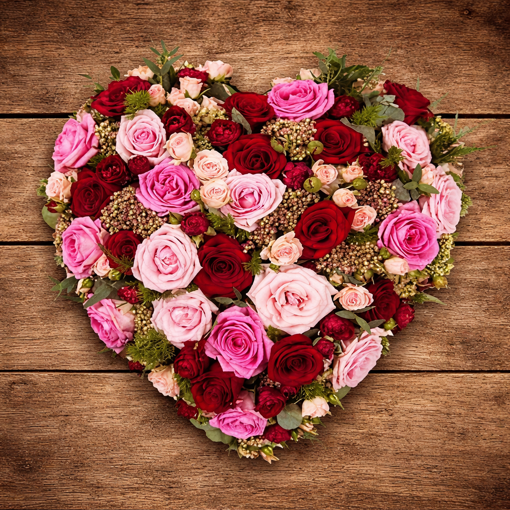 Mixed Blooms Heart Tribute